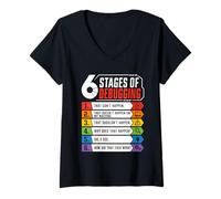 Women's 6 Stages of Debugging Software Tester Developer Coder V-Neck T-Shirt