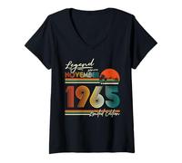 Womens 60 Year Old Legend since November 1965 60th Birthday Men Dad V-Neck T-Shirt