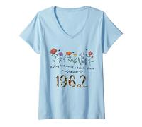 Womens 63rd Birthday Making The World A Better Place Since 1962 V-Neck T-Shirt