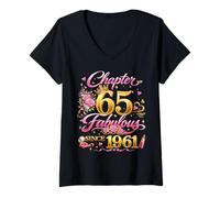 Women's 65th Birthday Queen Chapter 65 Fabulous Since 1961 Women V-Neck T-Shirt