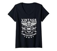 Women's 66 Birthday Decorations Men 66th Birthday Gifts 66th Bday V-Neck T-Shirt