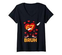 Women's 67 Bruh Valentine V-Neck T-Shirt