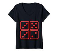 Womens 67 Dice Funny Six Seven Meme Gen Alpha 6 7 Saying Joke Tee V-Neck T-Shirt
