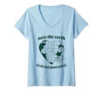 Women's 67 Funny Six Seven Gen Meme Earth Day Planet Environmental V-Neck T-Shirt