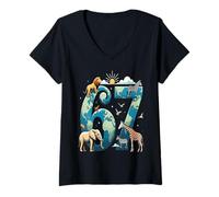 Women's 67 Funny Six Seven Gen Meme Earth Day Planet Environmental V-Neck T-Shirt