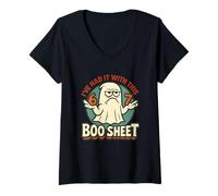 Womens 67 Halloween Costume Parents 6 7 Meme Six Seven Boo Sheet V-Neck T-Shirt