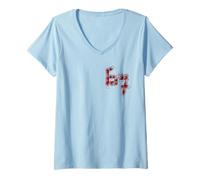 Womens 67 Meme 6 7 Numbers Six Seven Fake Blood Stain Halloween V-Neck T-Shirt