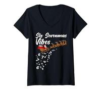 Womens 67 Meme Brain Rot Funny Santa Claus and Reindeers Boys Girls V-Neck T-Shirt