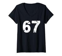 Womens 67 Minimalist Design V-Neck T-Shirt