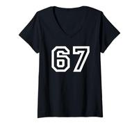 Womens 67 Minimalist Design V-Neck T-Shirt
