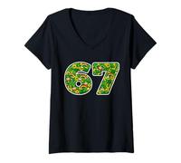 Women's 67 St Patricks Day Meme Kids Teens Young Adults Six Seven V-Neck T-Shirt