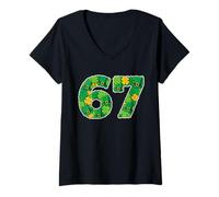 Women's 67 St Patricks Day Theme Funny Green Kids Teens Young Adults V-Neck T-Shirt