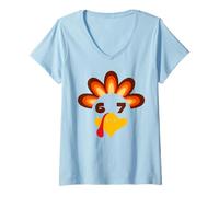 Womens 67 Thanksgiving Funny 6 7 Six Seven Turkey Social Media Meme V-Neck T-Shirt