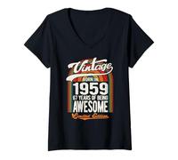 Womens 67 Years of Awesome Born 1959 Limited Edition 67th Birthday V-Neck T-Shirt