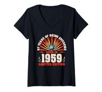 Womens 67th Birthday 67 Year-Old Guitarist Guitar Lovers Born 1959 V-Neck T-Shirt