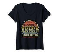 Women's 67th Birthday Legends September 1996 Vintage 67 Years Old V-Neck T-Shirt