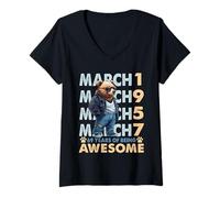Women's 69th Birthday Cool Bear March 1957 Vintage 69 Years Old V-Neck T-Shirt