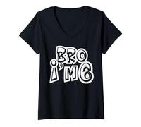 Womens 6th Birthday Boy Bro I’m 6 Year Old Kids Birthday Party Gift V-Neck T-Shirt