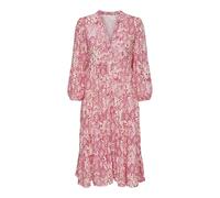 ONLY Women's Onlmilana WVN Noos Elegant Dress with V-Neck and 7/8 Sleeves and Button Closure, Cloud Dancer, M