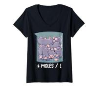 Womens 7 Moles per Litre Funny Chemistry Molarity Chemist Teacher V-Neck T-Shirt