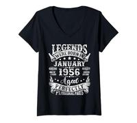 Womens 70 Years Old Legend Since January 1956 70th Birthday Men Dad V-Neck T-Shirt