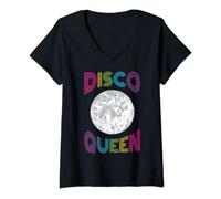 Womens 70s, 1970s, Seventies, Disco Queen, for Women V-Neck T-Shirt