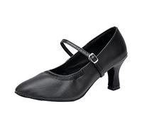 Women's 7cm Heel High Modern Dance Shoes for Ballroom Dancing Square Dance National Standard Dances Indoor, black, 8.5 UK