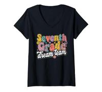 Women's 7th Seventh Grade Dream Team Teachers Back to School V-Neck T-Shirt