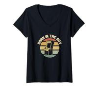 Women's 80s Born Retro Arcade Gamer Nostalgia V-Neck T-Shirt