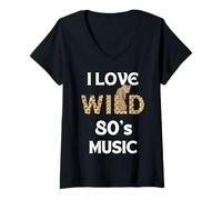 Womens 80's I Love The 80's Eighties V-Neck T-Shirt