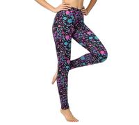 Women's 80s Leggings Neon Artistic Splash Printed Buttery Soft Stretchy Pants