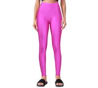 Women's 80's Neon Leggings, High Waisted Leggings, Women's Sports Leggings, Neon Leggings for Carnival Disco Theme Party, pink, M Slim
