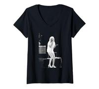 Womens 80s Pop Star Cyndi Lauper Live in Liverpool 1990 V-Neck T-Shirt