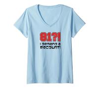 Women's 81?! I Demand A Recount Funny 81st Birthday V-Neck T-Shirt