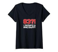 Women's 83?! I Demand A Recount Funny 83rd Birthday V-Neck T-Shirt