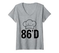 Womens 86'd Funny Chef Term Junior Culinary Chef Cook Restaurant V-Neck T-Shirt