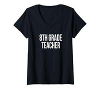 Women's 8th Grade Teacher Appreciation Day for Work Thank You Week V-Neck T-Shirt