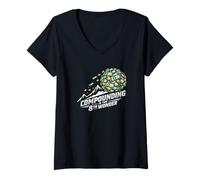 Women's 8th Wonder Compound Interest Stock Market Growth Design V-Neck T-Shirt