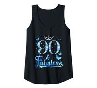 Womens 90 and Fabulous Leopard Heels 90th Birthday 90 Year Old Tank Top