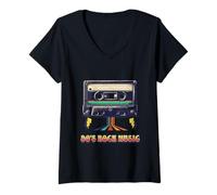 Womens 90's Rock Music Cassette Tape - Retro Vintage 1990s V-Neck T-Shirt