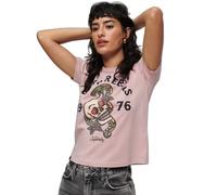 Superdry Tatto Graphic 90´s Short Sleeve T-shirt Pink L Woman