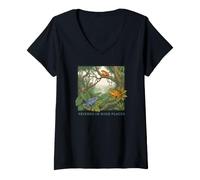 Women's 90s Tree Frog Friends in High Places Frogs V-Neck T-Shirt