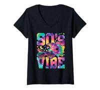 Womens 90s Vibe Retro 1990s 90s Style Disco Party Outfit Men Women V-Neck T-Shirt