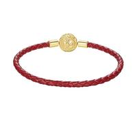 Women'S 925 Sterling Silver Bead Leather Bracelet Auspicious Clouds Cuff Bangles With With Gift Box Lucky Wealthy Amulet Jewelry For Him Her Soulmate Red 17Cm