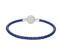 Women'S 925 Sterling Silver Bead Leather Bracelet Auspicious Clouds Cuff Bangles With With Gift Box Lucky Wealthy Amulet Jewelry For Him Her Soulmate Blue 19Cm