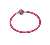 Women'S 925 Sterling Silver Bead Leather Bracelet Auspicious Clouds Initial Letter V Cuff Bangles With With Gift Box Vintage Jewelry For Him Her Soulmate Rose Red 19Cm