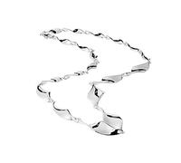 Women's 925 Sterling Silver Brushed Matte Finish Polished Twist Necklace, 17.75"