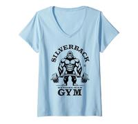 Womens 96.4% Silverback Gym Apparel, Body Building, Strongman, CLAS V-Neck T-Shirt