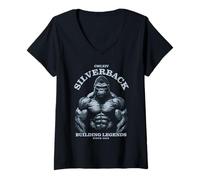 Women's 96.4% Silverback Gym Apparel, Body Building, Strongman, Ledg V-Neck T-Shirt