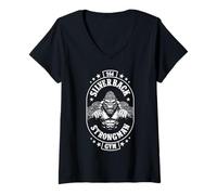Womens 96.4% Silverback Gym Apparel, Body Building, Strongman, Stro V-Neck T-Shirt